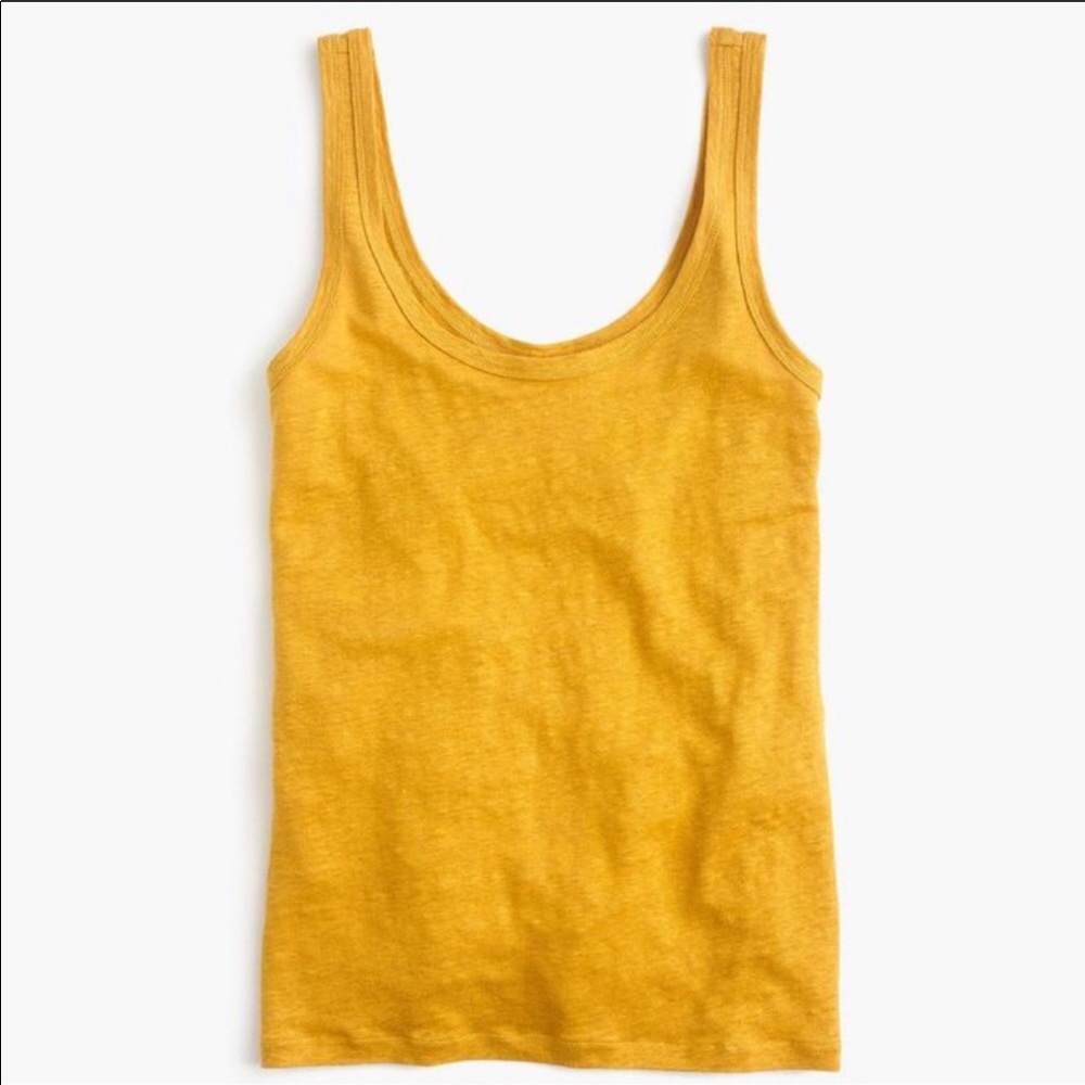 NWT J. Crew 100% Linen Scoop Neck Tank Top XL